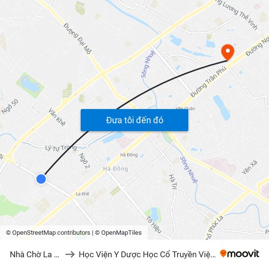 Nhà Chờ La Khê to Học Viện Y Dược Học Cổ Truyền Việt Nam map