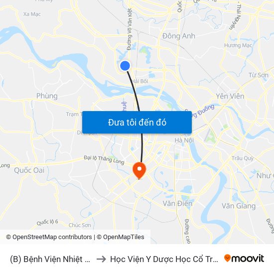 (B) Bệnh Viện Nhiệt Đới Tw Cs2 to Học Viện Y Dược Học Cổ Truyền Việt Nam map