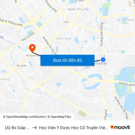 (A) Bx Giáp Bát to Học Viện Y Dược Học Cổ Truyền Việt Nam map