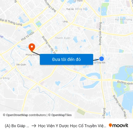 (A) Bx Giáp Bát to Học Viện Y Dược Học Cổ Truyền Việt Nam map