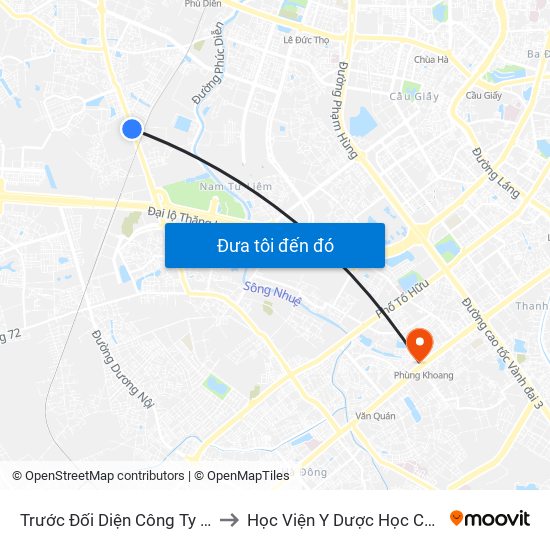 Trước Đối Diện Công Ty Cơ Khí Trung Sơn to Học Viện Y Dược Học Cổ Truyền Việt Nam map