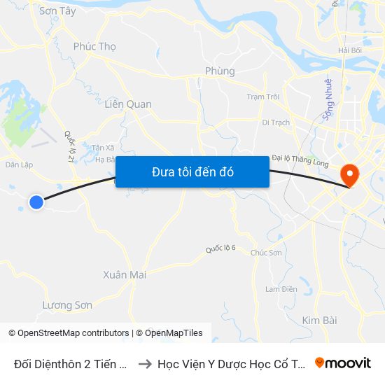 Đối Diệnthôn 2 Tiến Xuân - Dt446 to Học Viện Y Dược Học Cổ Truyền Việt Nam map