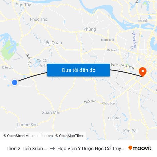 Thôn 2 Tiến Xuân - Dt446 to Học Viện Y Dược Học Cổ Truyền Việt Nam map