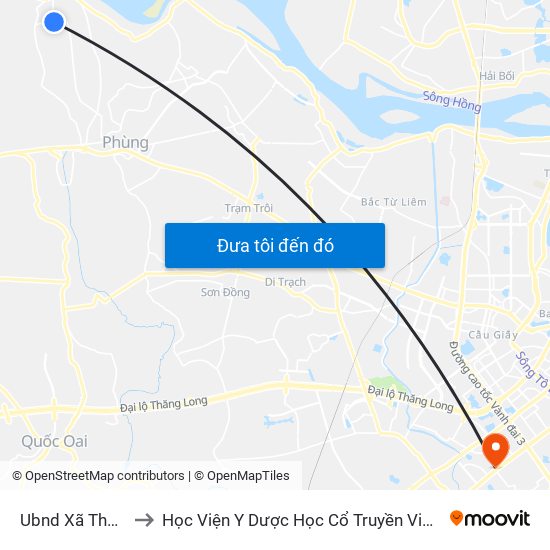 Ubnd Xã Thọ An to Học Viện Y Dược Học Cổ Truyền Việt Nam map