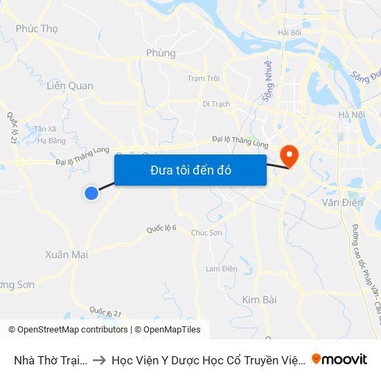 Nhà Thờ Trại Ro to Học Viện Y Dược Học Cổ Truyền Việt Nam map