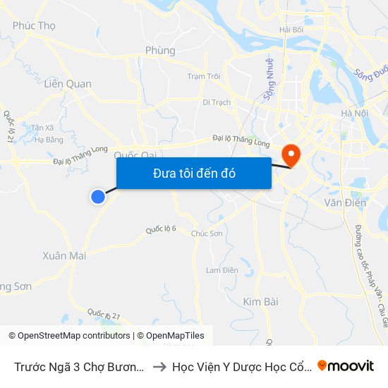 Trước Ngã 3 Chợ Bương - Cấn Hữu 30m to Học Viện Y Dược Học Cổ Truyền Việt Nam map
