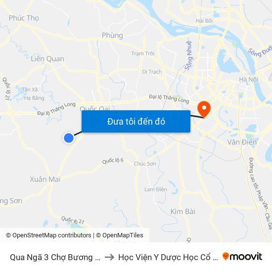 Qua  Ngã 3 Chợ Bương - Cấn Hữu 30m to Học Viện Y Dược Học Cổ Truyền Việt Nam map