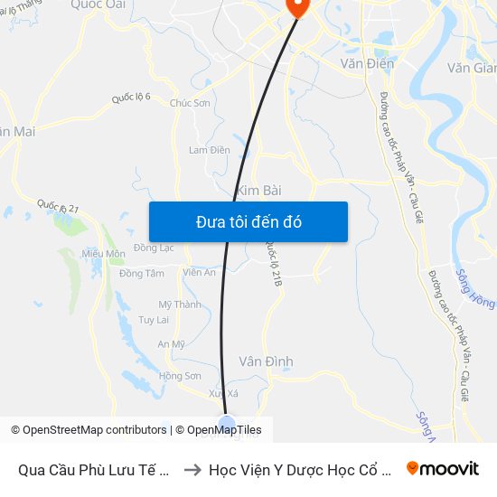 Qua Cầu Phù Lưu Tế Khoảng 150m to Học Viện Y Dược Học Cổ Truyền Việt Nam map