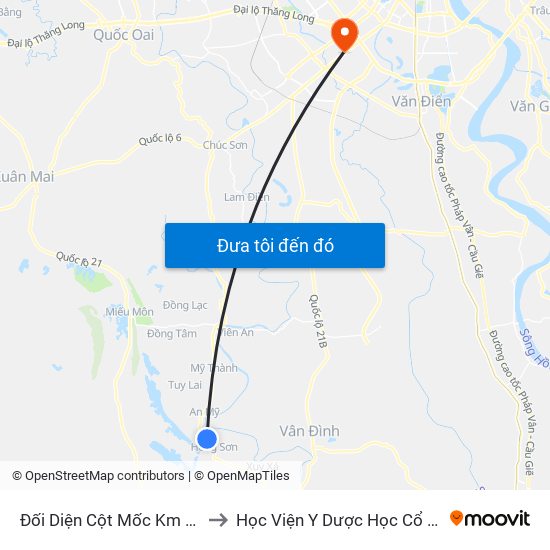 Đối Diện Cột Mốc Km 52 Tỉnh Lộ 419 to Học Viện Y Dược Học Cổ Truyền Việt Nam map