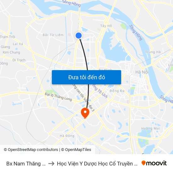 Bx Nam Thăng Long to Học Viện Y Dược Học Cổ Truyền Việt Nam map