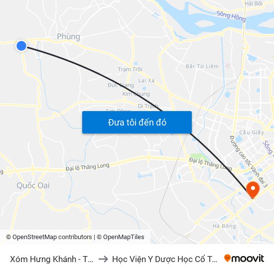 Xóm Hưng Khánh - Thôn Yên Dục to Học Viện Y Dược Học Cổ Truyền Việt Nam map