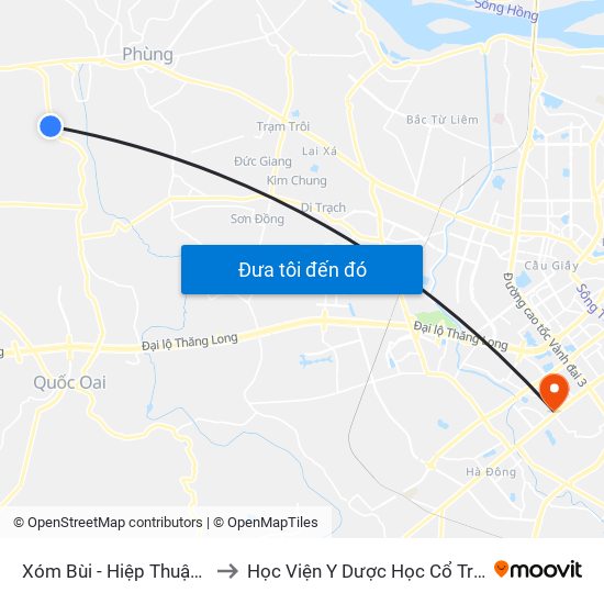 Xóm Bùi - Hiệp Thuận - Phúc Thọ to Học Viện Y Dược Học Cổ Truyền Việt Nam map