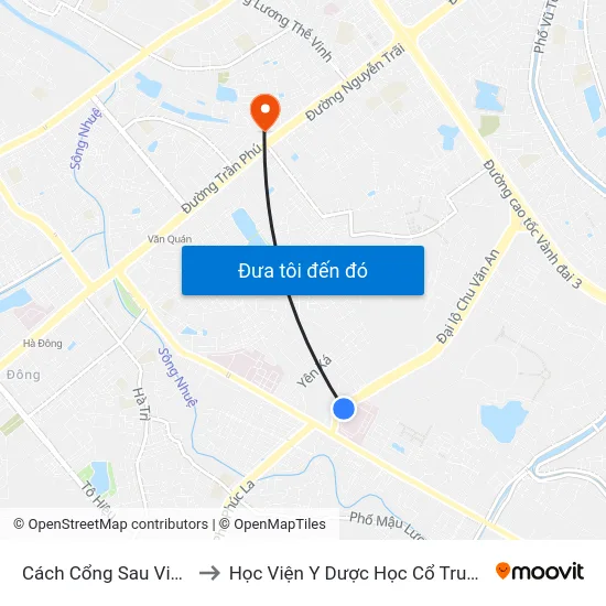 Cách Cổng Sau Viện K 50m to Học Viện Y Dược Học Cổ Truyền Việt Nam map