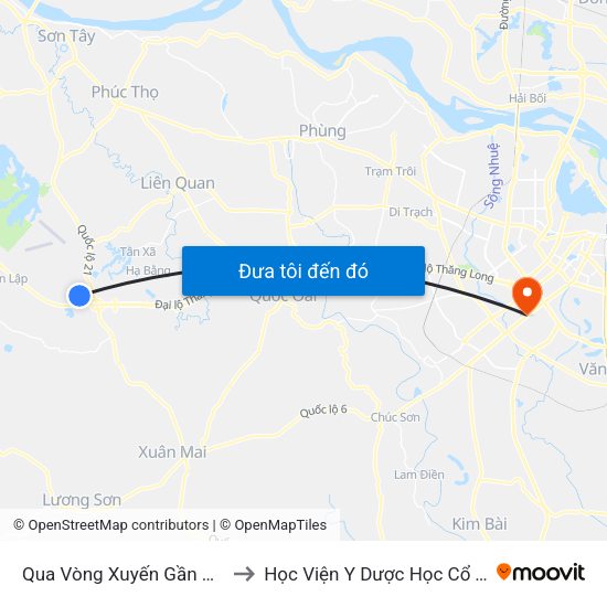 Qua Vòng Xuyến Gần Ktx Đhqg Hà Nội to Học Viện Y Dược Học Cổ Truyền Việt Nam map