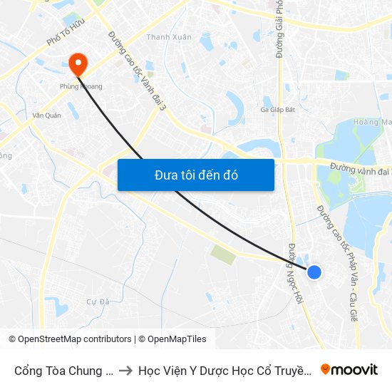 Cổng Tòa Chung Cư Iec to Học Viện Y Dược Học Cổ Truyền Việt Nam map