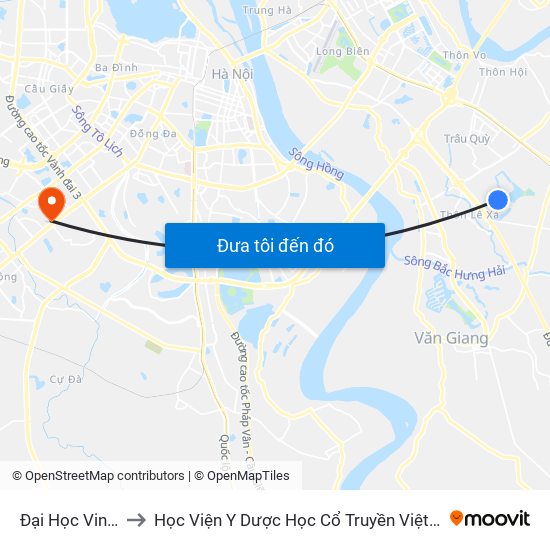 Đại Học Vinuni to Học Viện Y Dược Học Cổ Truyền Việt Nam map