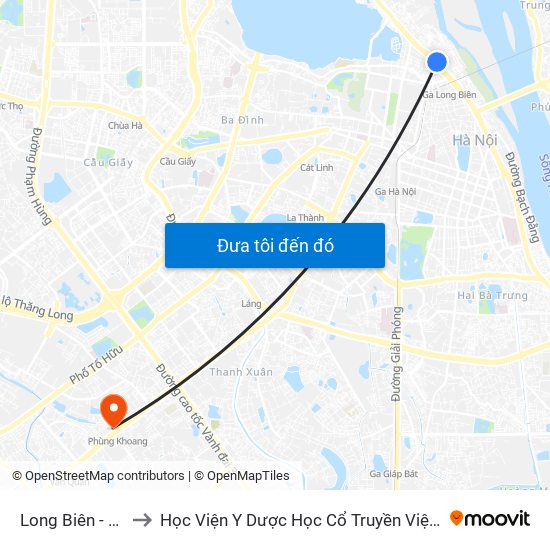 Long Biên - E05 to Học Viện Y Dược Học Cổ Truyền Việt Nam map