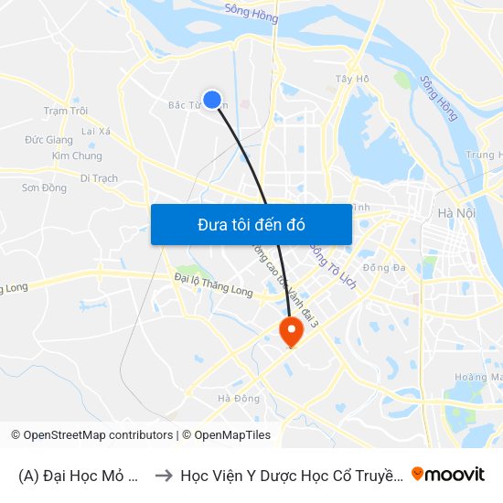 (A) Đại Học Mỏ Địa Chất to Học Viện Y Dược Học Cổ Truyền Việt Nam map