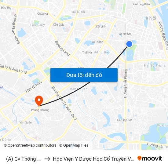(A) Cv Thống Nhất to Học Viện Y Dược Học Cổ Truyền Việt Nam map