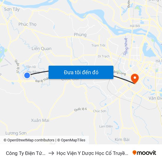 Công Ty Điện Tử Nobie to Học Viện Y Dược Học Cổ Truyền Việt Nam map