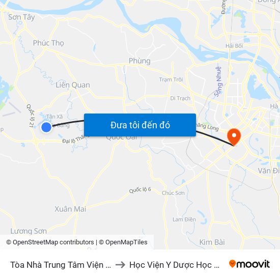 Tòa Nhà Trung Tâm Viện  Đo Lường Việt Nam to Học Viện Y Dược Học Cổ Truyền Việt Nam map