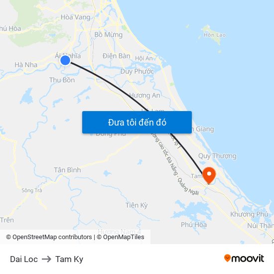 Dai Loc to Tam Ky map