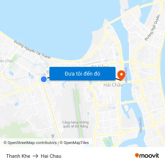 Thanh Khe to Hai Chau map