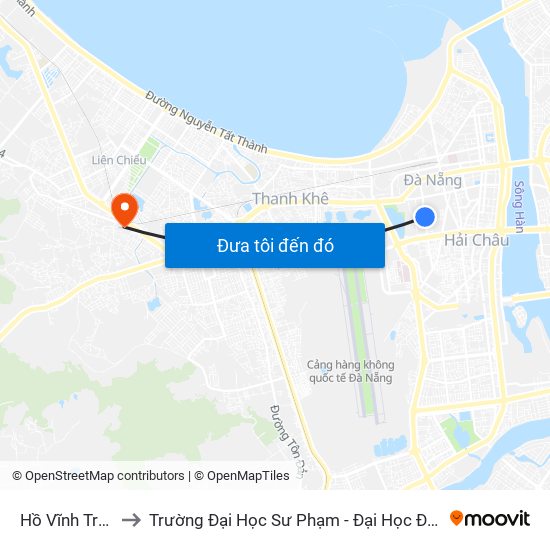 Hồ Vĩnh Trung to Trường Đại Học Sư Phạm - Đại Học Đà Nẵng map