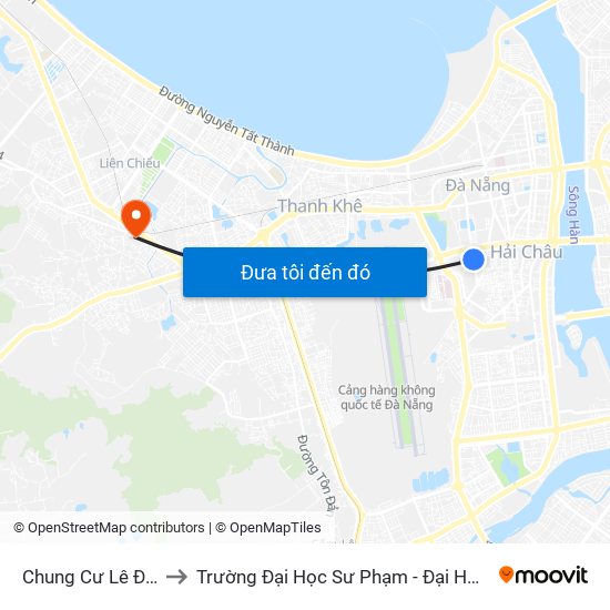 Chung Cư Lê Đình Lý to Trường Đại Học Sư Phạm - Đại Học Đà Nẵng map