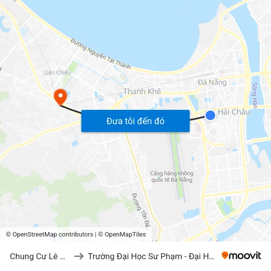 Chung Cư Lê Đình Lý to Trường Đại Học Sư Phạm - Đại Học Đà Nẵng map