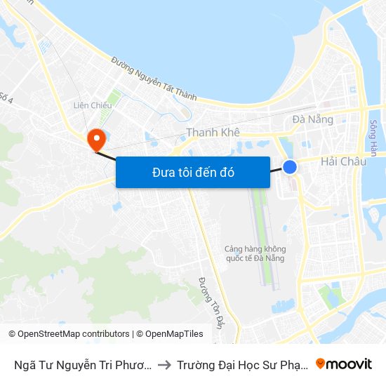 Ngã Tư Nguyễn Tri Phương - Nguyễn Văn Linh to Trường Đại Học Sư Phạm - Đại Học Đà Nẵng map