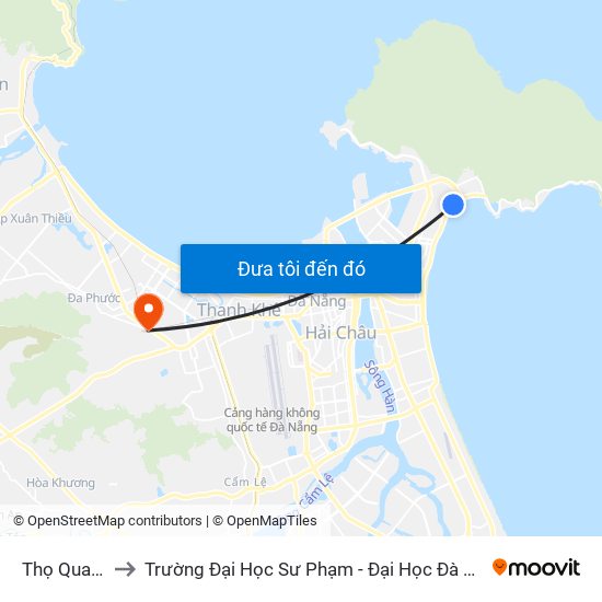 Thọ Quang to Trường Đại Học Sư Phạm - Đại Học Đà Nẵng map