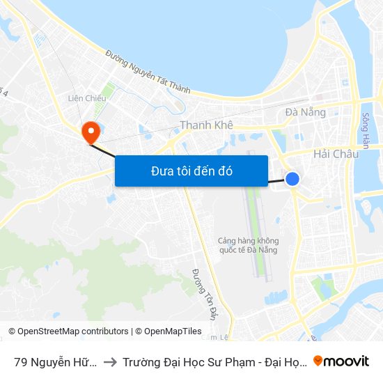 79 Nguyễn Hữu Thọ to Trường Đại Học Sư Phạm - Đại Học Đà Nẵng map