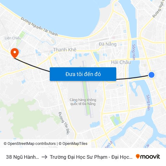 38 Ngũ Hành Sơn to Trường Đại Học Sư Phạm - Đại Học Đà Nẵng map