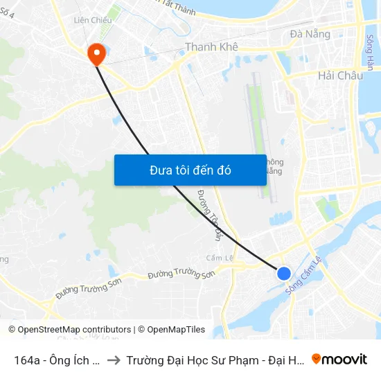 164a - Ông Ích Đường to Trường Đại Học Sư Phạm - Đại Học Đà Nẵng map