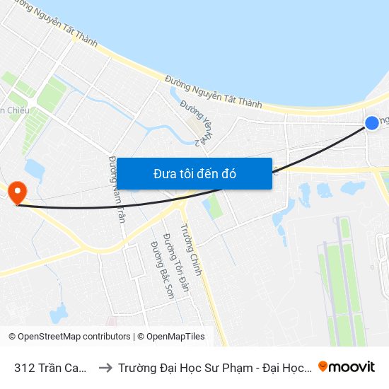 312 Trần Cao Vân to Trường Đại Học Sư Phạm - Đại Học Đà Nẵng map