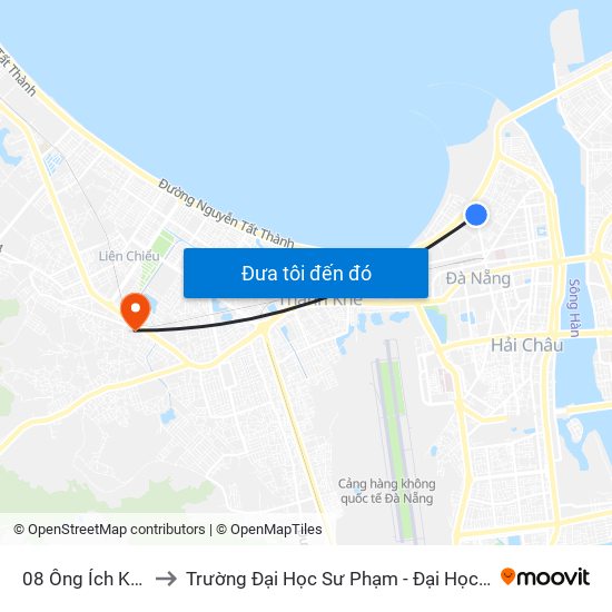 08 Ông Ích Khiêm to Trường Đại Học Sư Phạm - Đại Học Đà Nẵng map