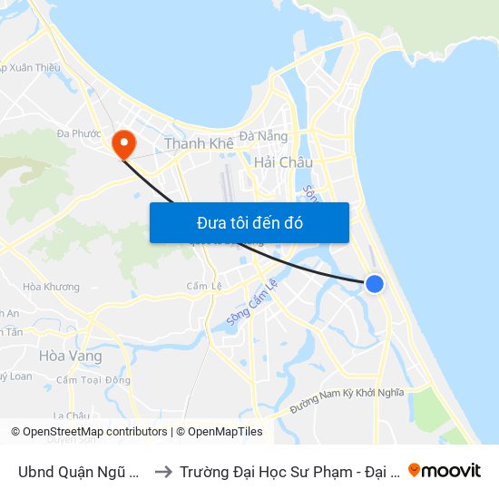 Ubnd Quận Ngũ Hành Sơn to Trường Đại Học Sư Phạm - Đại Học Đà Nẵng map