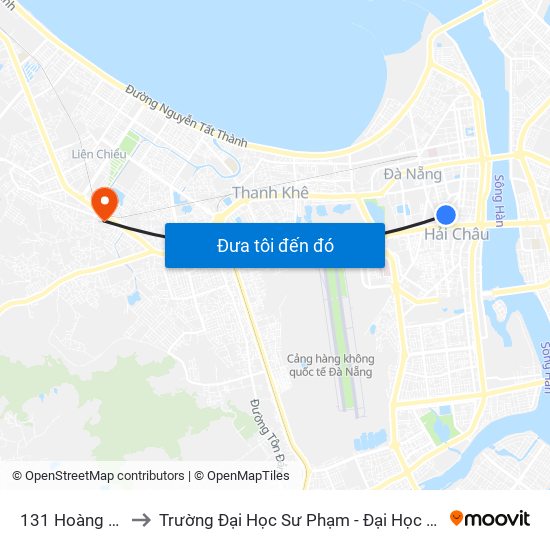 131 Hoàng Diệu to Trường Đại Học Sư Phạm - Đại Học Đà Nẵng map