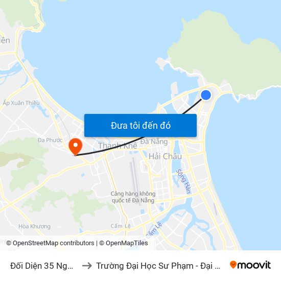 Đối Diện 35 Ngô Quyền to Trường Đại Học Sư Phạm - Đại Học Đà Nẵng map