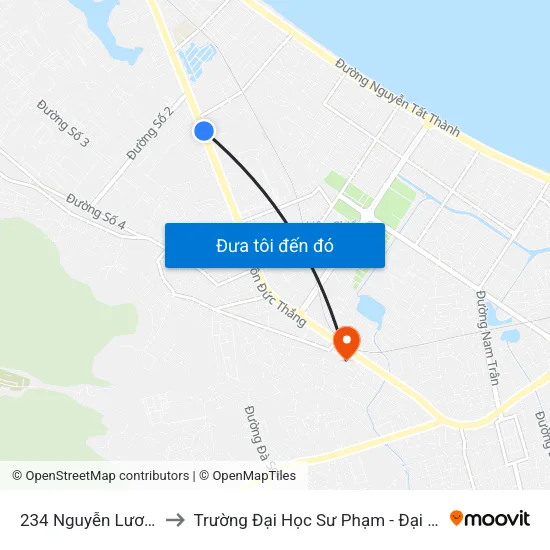 234  Nguyễn Lương Bằng to Trường Đại Học Sư Phạm - Đại Học Đà Nẵng map