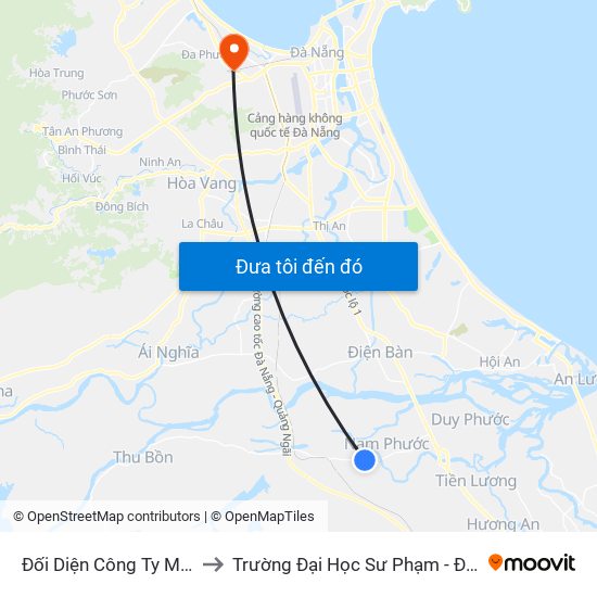 Đối Diện Công Ty May Hòa Thọ to Trường Đại Học Sư Phạm - Đại Học Đà Nẵng map