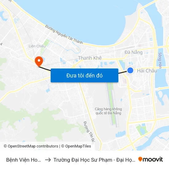 Bệnh Viện Hoàn Mỹ to Trường Đại Học Sư Phạm - Đại Học Đà Nẵng map