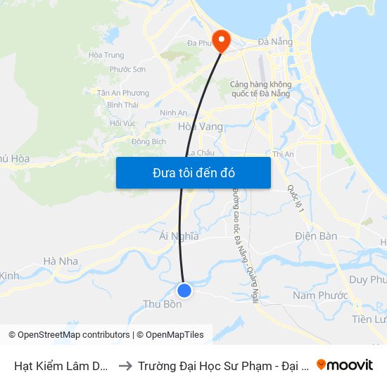 Hạt Kiểm Lâm Duy Xuyên to Trường Đại Học Sư Phạm - Đại Học Đà Nẵng map