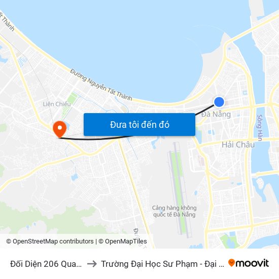 Đối Diện 206 Quang Trung to Trường Đại Học Sư Phạm - Đại Học Đà Nẵng map