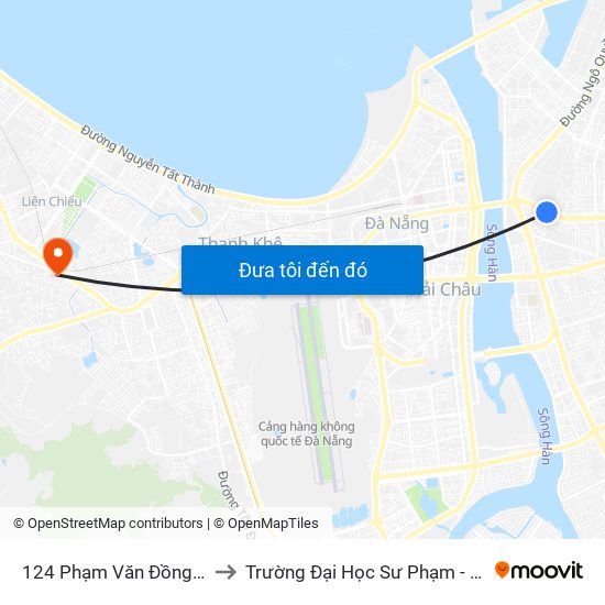 124 Phạm Văn Đồng ( Vian Hotel) to Trường Đại Học Sư Phạm - Đại Học Đà Nẵng map