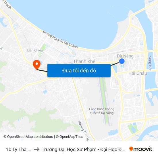 10 Lý Thái Tổ to Trường Đại Học Sư Phạm - Đại Học Đà Nẵng map