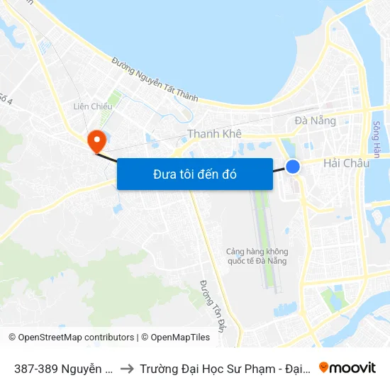 387-389 Nguyễn Văn Linh to Trường Đại Học Sư Phạm - Đại Học Đà Nẵng map
