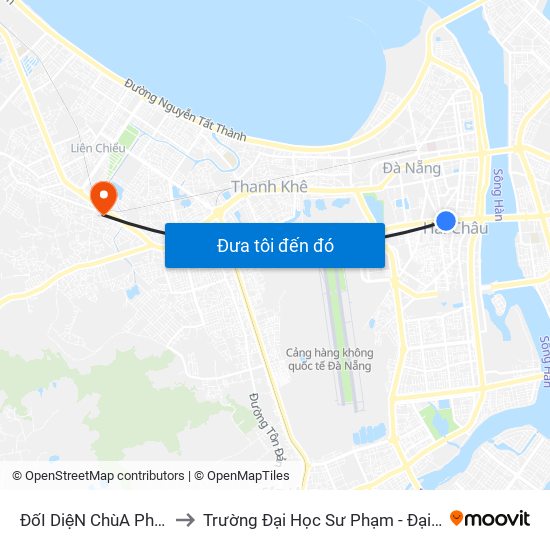 ĐốI DiệN ChùA PhướC Ninh to Trường Đại Học Sư Phạm - Đại Học Đà Nẵng map