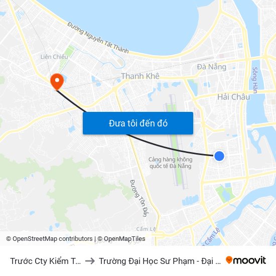 Trước Cty Kiểm Toán Aac to Trường Đại Học Sư Phạm - Đại Học Đà Nẵng map